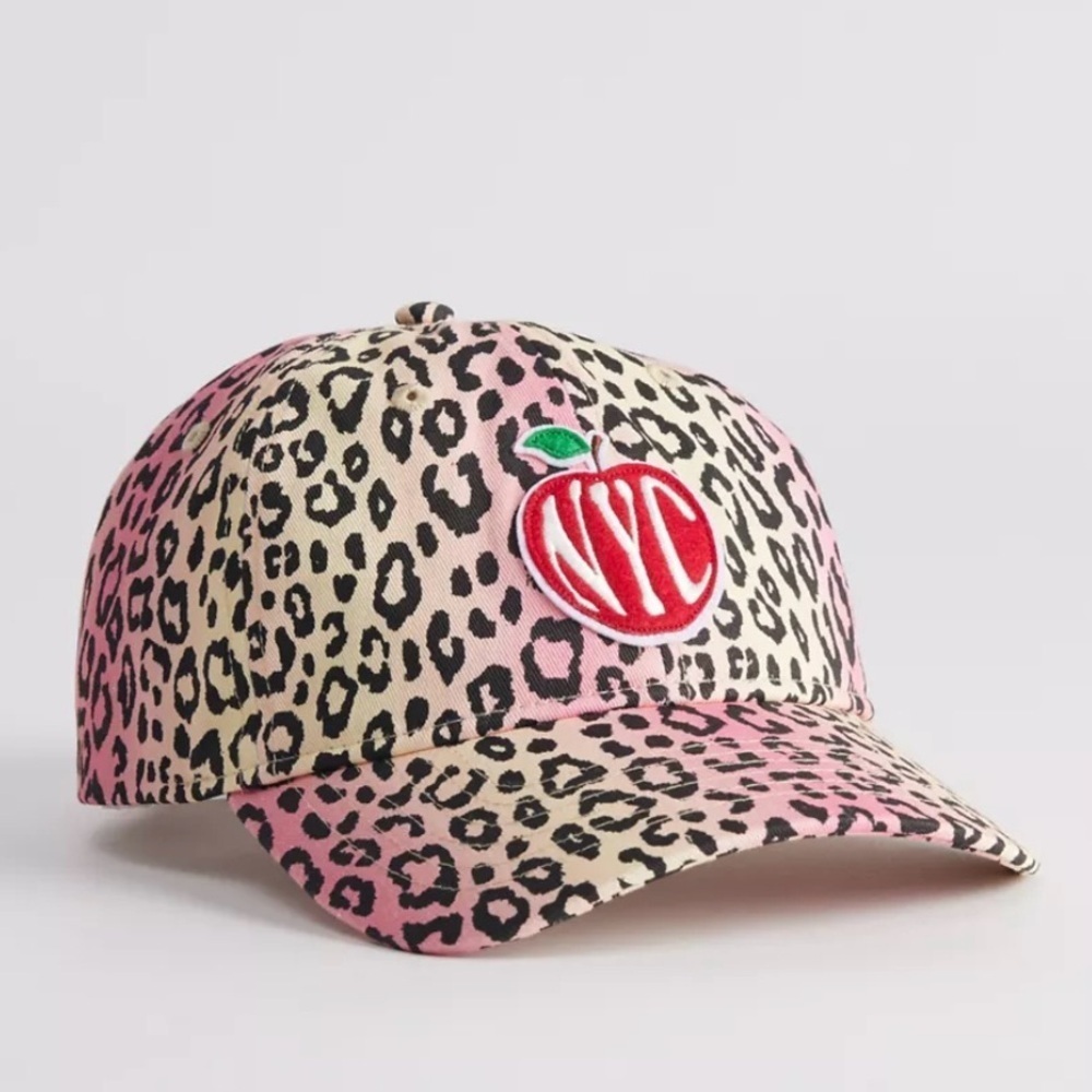 Urban Outfitters Coney Island Picnic NYC pink Cheetah Dad Hat baseball cap
